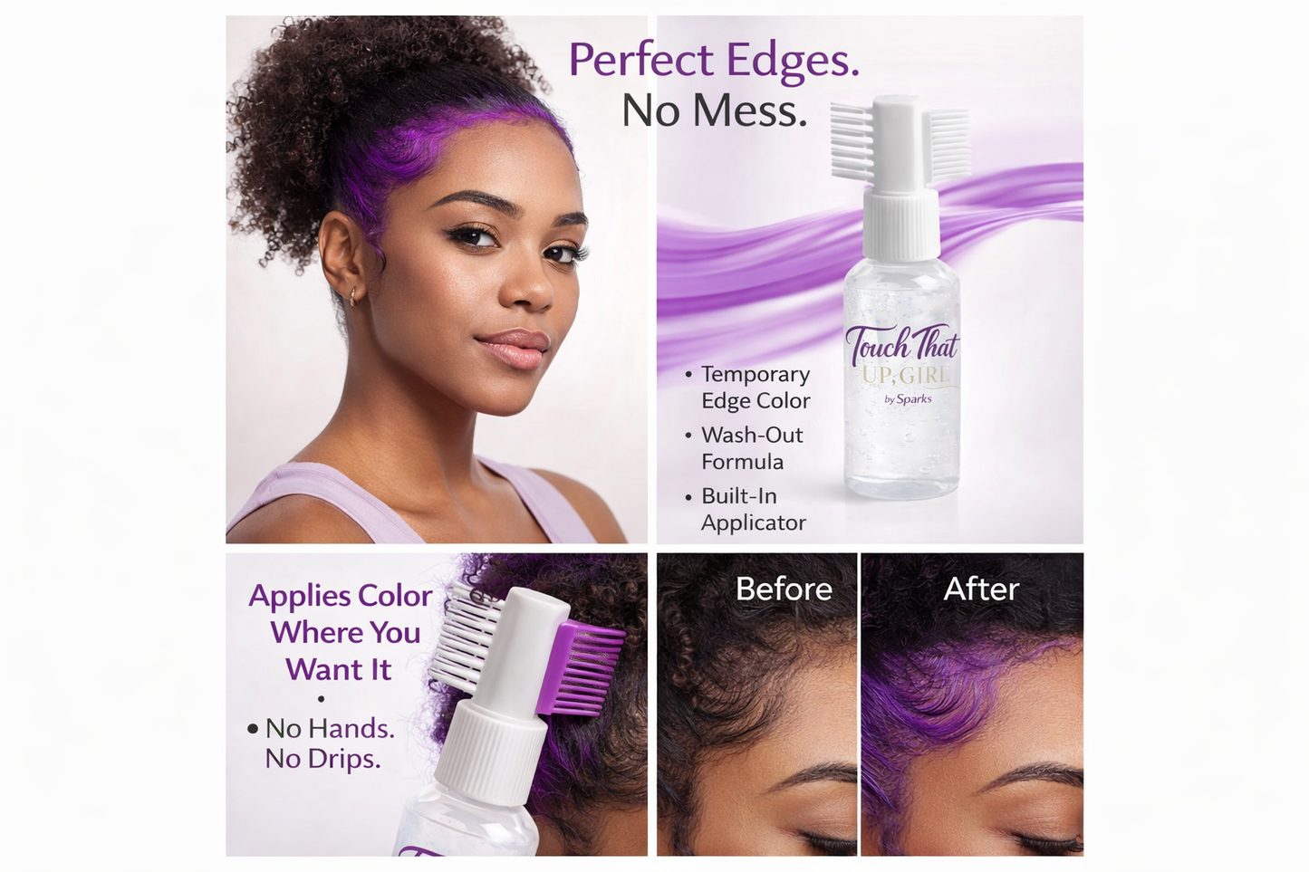 Edge Control Gel Wand with Built-In Comb – Sleek Edges & Baby Hair Styling, Travel Size Touch-Up Tool for Smooth, Long-Lasting Hold