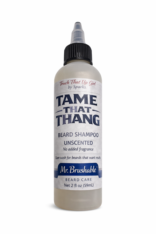 Tame That Thang™ Beard Shampoo – Sandalwood or Unscented (Short & Tall Sizes)