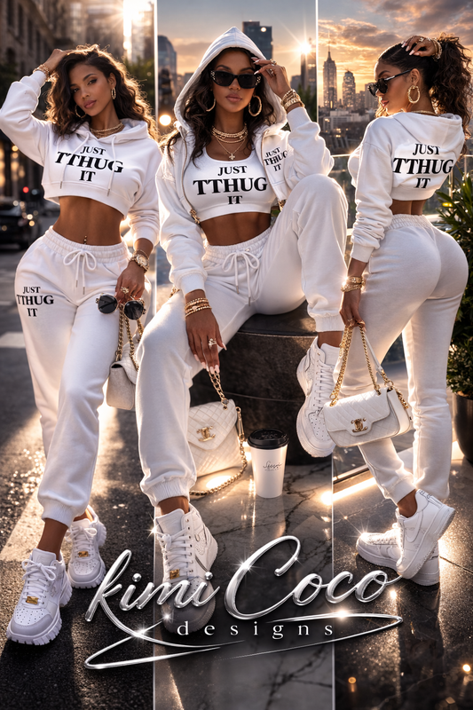 Women’s Cropped Hoodie and Jogger Set – Soft Power Lounge ’26 | Touch That Up Girl