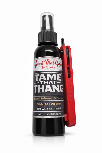 Tame That Thang™ Switch Blade Spray Comb – Sandalwood (Pocket Size)