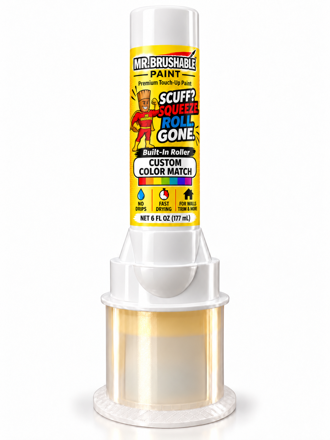 Mr. Brushable Custom Color Match touch-up paint roller bottle, 6 fl oz