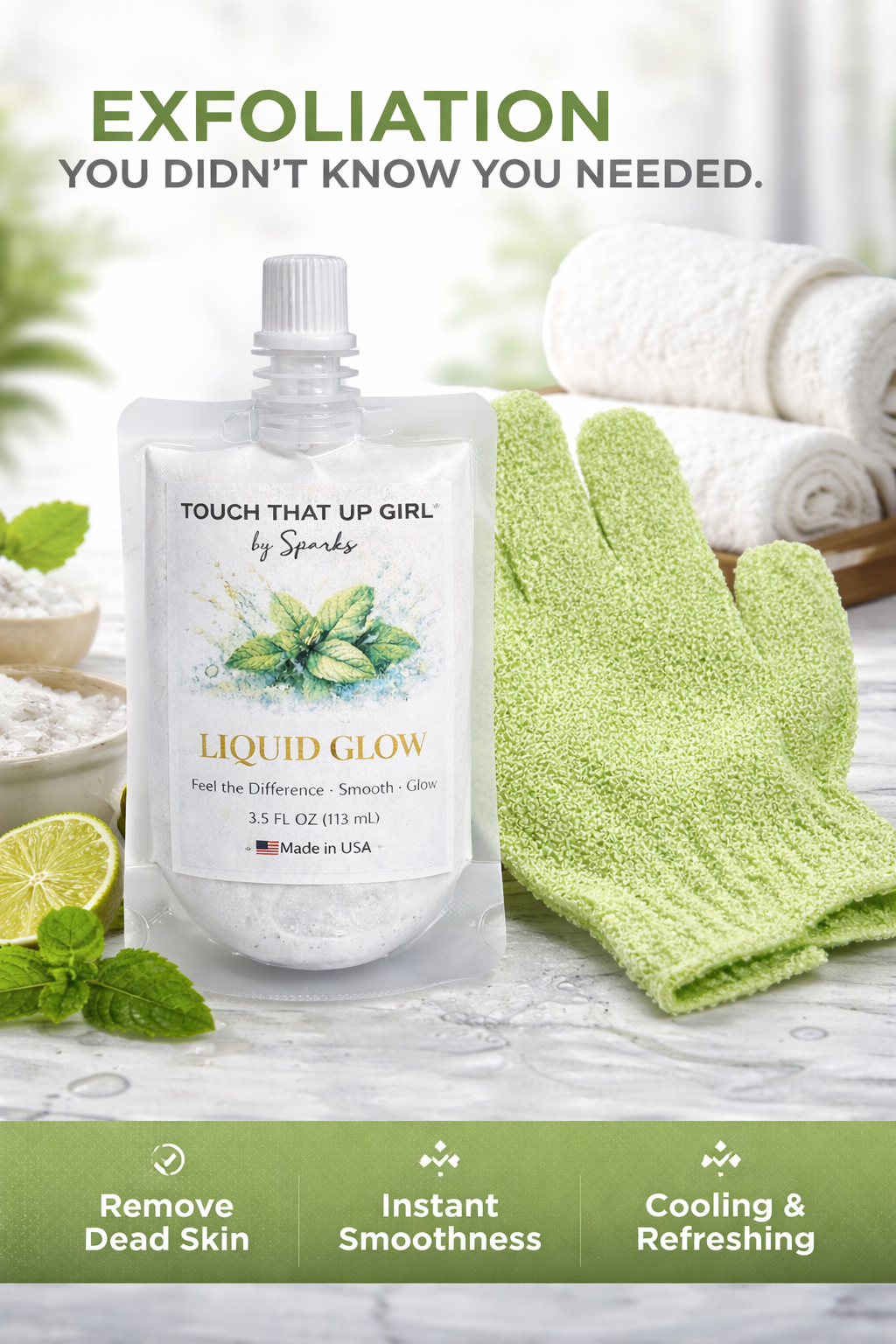 Liquid Glow™ Facial Exfoliating Gel + Exfoliating Gloves Set