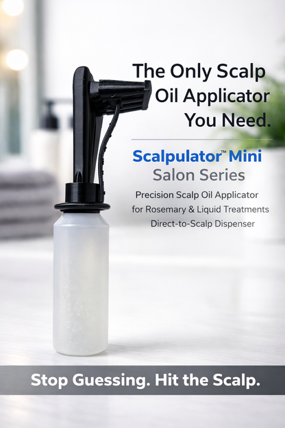 Scalpulator™ Mini Salon Series – Rosemary Scalp Oil Applicator Bottle | Precision Hair Oil Dispenser for Stylists | Targeted Scalp Treatment Tool