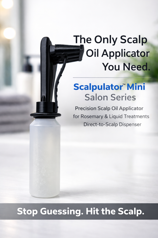 Scalpulator™ Mini Salon Series – Rosemary Scalp Oil Applicator Bottle | Precision Hair Oil Dispenser for Stylists | Targeted Scalp Treatment Tool