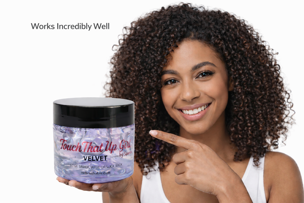 Touch That Up Girl  Up to 24-Hour Edge Control in Boss (Firm) Hold Pomade or Velvet (Med)Hold Gel and Miracle Mix Soft Wavy Cream Formula - 4 oz. Jars | Touch That Up Girl™ by Sparks