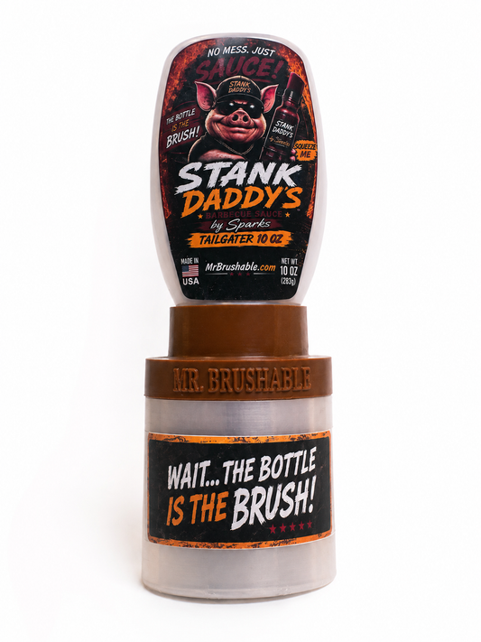 Stank Daddy’s Honey Barbecue Sauce – 10 oz Squeeze Bottle with Built-In Brush