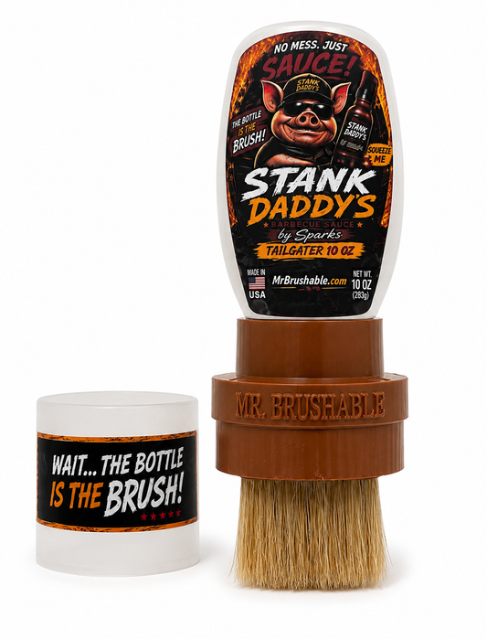 Stank Daddy’s Honey Barbecue Sauce – 10 oz Squeeze Bottle with Built-In Brush