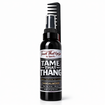 Tame That Thang™ Switch Blade Spray Comb – Sandalwood (Pocket Size)