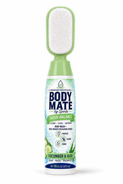 Body Mate™ All-In-One Shower Applicator, Wash and Exfoliating Sponge
