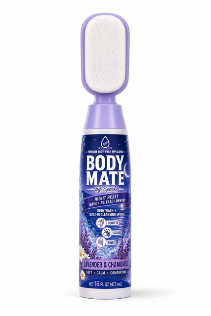 Body Mate™ All-In-One Shower Applicator, Wash and Exfoliating Sponge