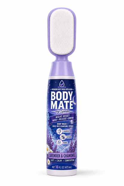 Body Mate™ All-In-One Shower Applicator, Wash and Exfoliating Sponge
