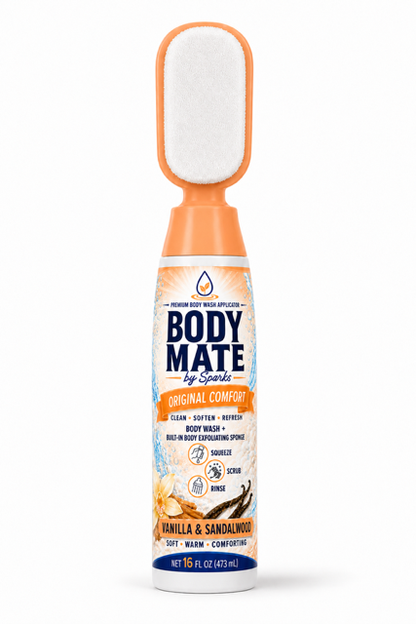 Body Mate™ All-In-One Shower Applicator, Wash and Exfoliating Sponge