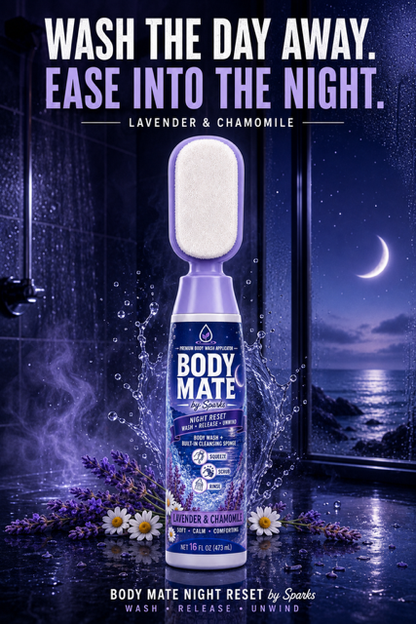 Body Mate™ All-In-One Shower Applicator, Wash and Exfoliating Sponge