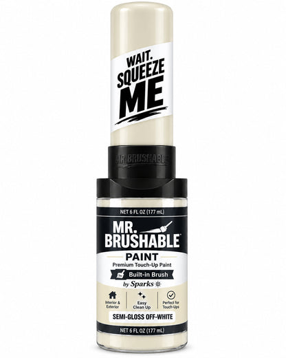 Mr. Brushable semi-gloss off-white touch-up paint with built-in brush