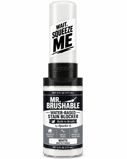 Mr. Brushable water-based stain blocker, white matte, with built-in brush