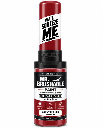 Mr. Brushable semi-gloss red touch-up paint, 6 oz, with built-in brush