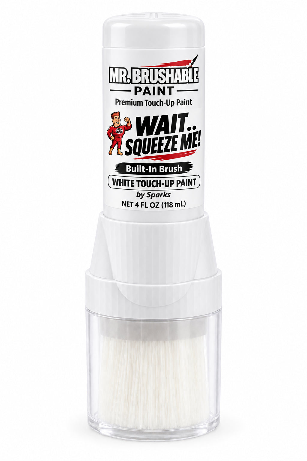 Mr. Brushable white touch-up paint, 4 oz bottle with built-in brush