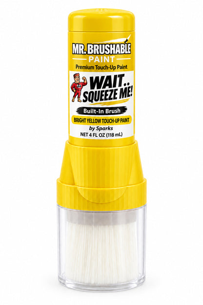 Mr. Brushable bright yellow touch-up paint, 4 oz bottle with see-through brush base