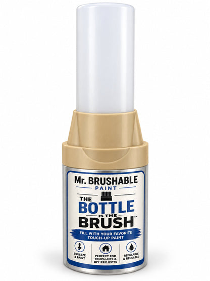Empty Mr. Brushable 4 oz touch-up paint bottle with built-in brush, ready to fill with your own paint